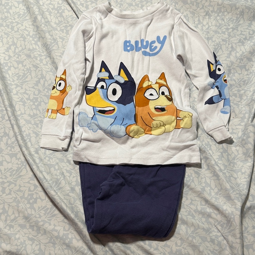 Bluey Kids Pajama Set with Character Print